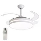 Ventilador Lampada de Teto Retratil Grande Lustre Led 3 em 1 Controle Ajustavel Quarto Casa Apartamento Recepçao Sala Silencioso