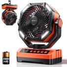 Ventilador LED de acampamento Doublepow 20000mAh, bateria, gancho de 4 velocidades