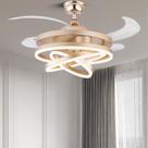 Ventilador lustre retrátil led controle remoto 001g