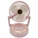 Ventilador Mesa Dobravel 3 Niveis Luz Led Silencioso Usb Portatil Recarregavel Verao Calor Maquiagem Leitura Iluminaçao