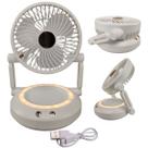 Ventilador Mesa Dobravel 3 Velocidades Luz Led Usb Portatil Decoraçao Escrivaninha Verao Calor Maquiagem Penteadeira