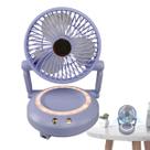 Ventilador Mesa Dobravel Portatil 3 Niveis Ajustaveis Iluminaçao Led Usb Recarregavel Verao Sol Escrivaninha Decoraçao