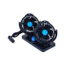 Ventilador Mini Carro Van e Ônibus 12V Oscilante Duplo