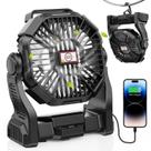 Ventilador operado por bateria DOWILLDO 10400mAh com luz LED para acampamento