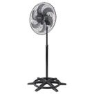 Ventilador Osc De Coluna Steel 50cm 6 Pás - Bivolt - Preto/prata