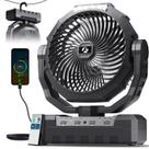 Ventilador para Camping FRIZCOL 3 en 1 Recargable 24000mAh con Luz Negro