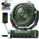 Ventilador para Camping FRIZCOL 48000mAh com Luz e Controle Remoto Verde Ventilador para Camping FRIZCOL 48000mAh com Luz e Controle Remoto Verde