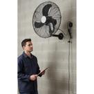 Ventilador Parede 50cm Preto Oscilante 3 Pás Silencioso