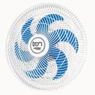 Ventilador Parede Lorena Branco Oscilante 127V Pás Azul