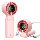 Ventilador portátil Aecooly 3 em 1 rosa, recarregável por USB, bateria de 22H