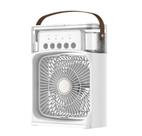 Ventilador Portátil Com Luz Led Umidificador Colocar Gelo