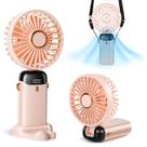 Ventilador portátil de mão Aucoofany N15 3200mAh 5 velocidades dobrável rosa
