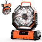 Ventilador portátil Featwell 20000mAh com tela sensível ao toque, ventilador de acampamento LED de fluxo de ar forte de 5 velocidades, ventilador recarregável com controle remoto para tendas, acampamentos, ambientes internos e viagens (laranja)