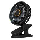 Ventilador Portátil Recarregável 5 Velocidades Led Com Clip Sem Fio Vento Forte Preto
