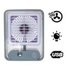 Ventilador Portatil Umidifcador Luminaria Usb De Mesa 3 Velocidades Cinza