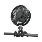Ventilador Portátil USB Recarregável Para Carrinho De Bebê Com Clipe De Tripé Flexível Para Viagem,