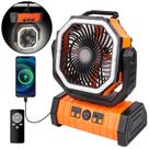 Ventilador recarregável AISVELDY Camping Bateria com luz LED 20000mAh