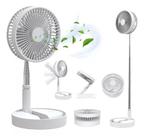 Ventilador Retrátil Recarregável De Mesa Usb Bateria 7200mah