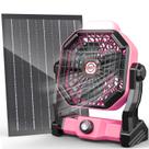 Ventilador solar Drchop 20000mAh com painel solar Lanterna LED de 7W 23cm