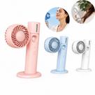 Ventilador spray vaporizador de mesa mini ar condiocionado portatil 2 velocidades viagem camping recarregavel usb