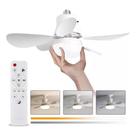Ventilador Teto Bocal E27 Com Luminária Led Mais Controle