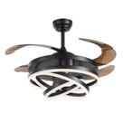 Ventilador teto lustre retrátil led luxuoso