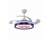 Ventilador teto retratil infantil led bluetooth 1368