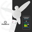 Ventilador Teto Silent Inverter Ponente Com Luminária Led e Controle