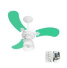 Ventilador Teto Super Baby Colors 3 Pás Mdf Branco/Verde 220V