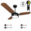 Ventilador Teto Ventex Valen Led 18w Preto Mogno 127v Turbo