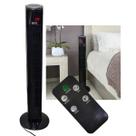 Ventilador Torre Grande 70W Giratorio Oscila Silencioso 4 Modos 3 Velocidades Controle Remoto Visor Led Sol Verao