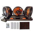 Ventilador Triplo Automotivo Carro Caminhao Kombi Van Automovel 2 Velocidades Ajustavel Verao Calor Sol