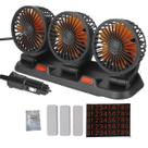 Ventilador Triplo Carro Automotivo Van Kombi 2 Velocidades Ajustavel Silencioso Verao Sol Calor Dias Quentes