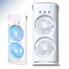 Ventilador Usb Portátil Duplo Potente Turbo Recarregável Led