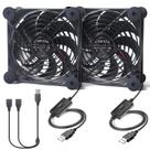 Ventilador USB ZIWIJE Quiet Dual 120 mm com cabo de extensão USB 5V Ventilador USB ZIWIJE Quiet Dual 120 mm com cabo de extensão USB 5V