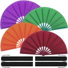 Ventiladores de mão Blulu, estilo clássico, cor retrô, 33 cm, 4 unidades