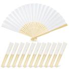 Ventiladores de mão de papel JOHOUSE dobráveis de 21 cm brancos (12 pacotes)