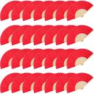 Ventiladores de mão dobráveis de tecido JOHOUSE Red 20 cm 28 unidades Wedding