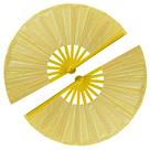 Ventiladores de mão dobráveis Tkocisa, pacote com 2, grandes, amarelo brilhante