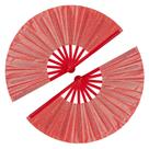 Ventiladores de mão dobráveis Tkocisa, pacote com 2, grandes, vermelhos brilhantes (33/63,5 cm)