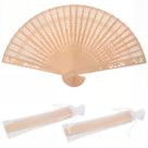 Ventiladores de mão FORSUN Sandalwood 50 unidades com 50 sacos de organza