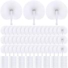 Ventiladores de papel Aodaer, pacote 120, brancos com alças de plástico de 14,5 cm
