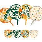 Ventiladores de resfriamento compactos portáteis SUJJY 4 PCS 4 estilos abstratos Ventiladores de resfriamento compactos portáteis SUJJY 4 PCS 4 estilos abstratos