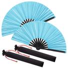 Ventiladores de seda dobráveis à mão Maitys Tai Ji Wathet Blue (2 pacotes)