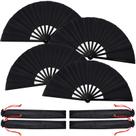 Ventiladores dobráveis Blulu Classic Style Black 33cm de plástico/nylon Ventiladores dobráveis Blulu Classic Style Black 33cm de plástico/nylon