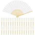 Ventiladores dobráveis de papel Aodaer 30 peças de bambu portáteis brancos Ventiladores dobráveis de papel Aodaer 30 peças de bambu portáteis brancos