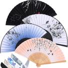 Ventiladores dobráveis portáteis Zonon, pacote com 4 unidades: Silk Bamboo com borla