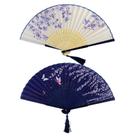 Ventiladores portáteis Bantoye Silk Folding com molduras de bambu (pacote com 2)