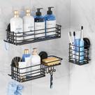 Ventosa Shower Caddy TAILI com ganchos e suporte de sabonete, pacote com 3