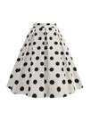 Verão casual feminino midi saia bolinhas cintura alta retro vintage 50s saias de festa plissadas